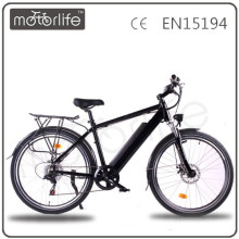 MOTORLIFE EN15194 2015 hot sale inner lithium removable battery 36V 26" bike and electrical bike